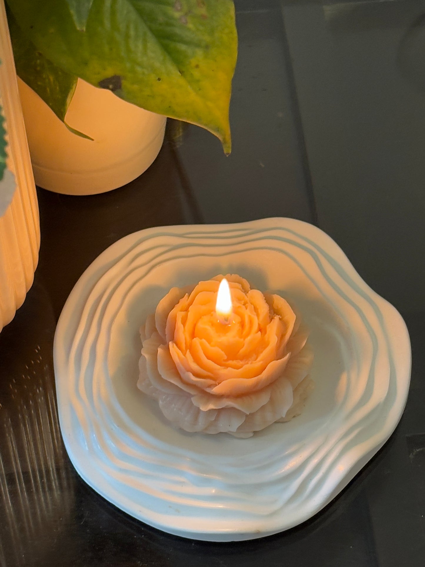 Peony Flower Candle