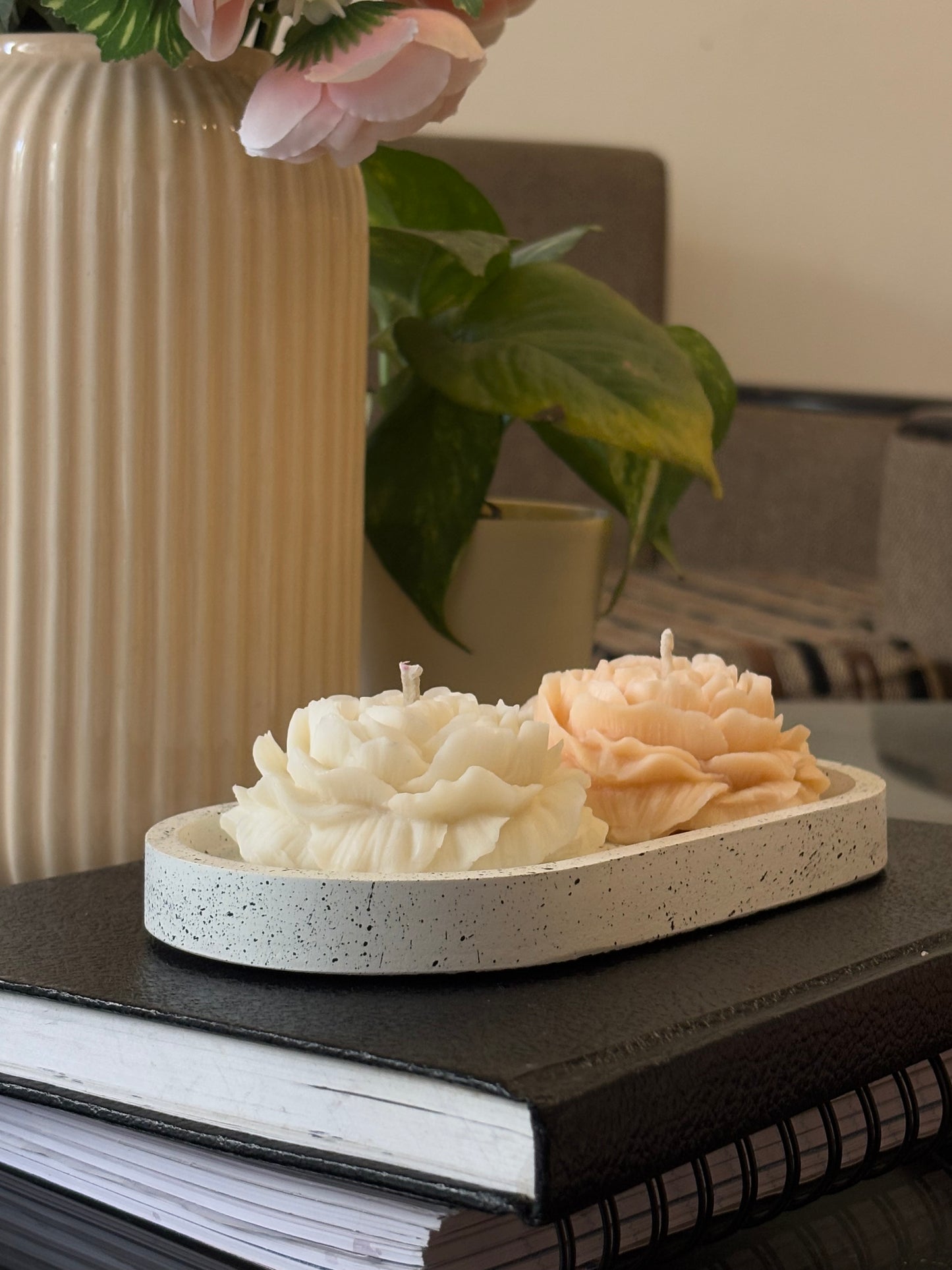 Peony Flower Candle